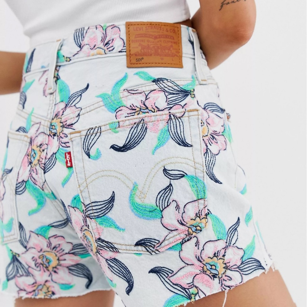 Levi's 501 highrise denim shorts